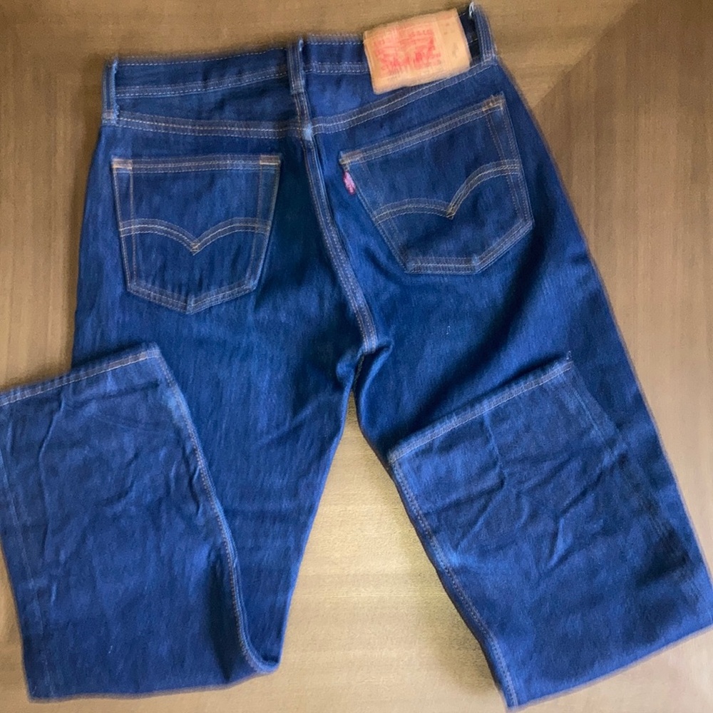 Levi's 501 Blue Relaxed Jeans with Iconic Design